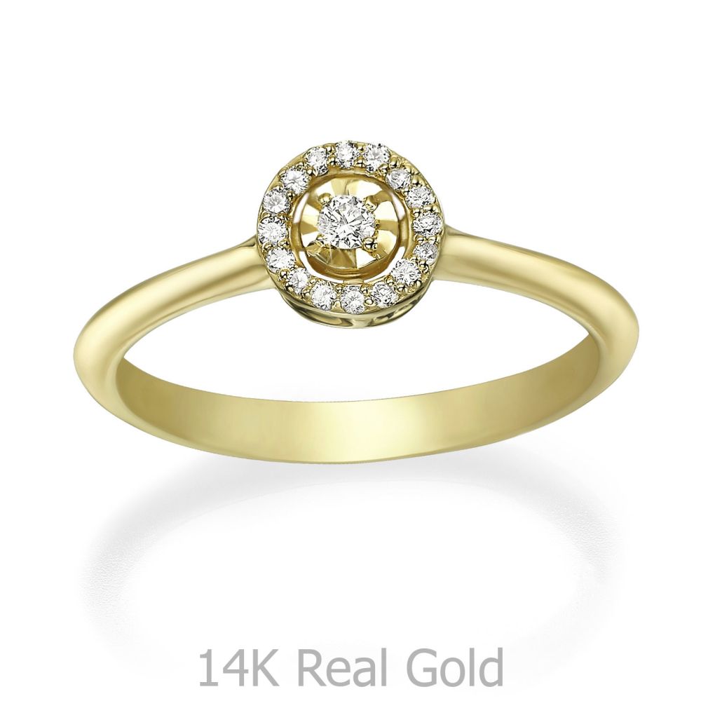 תכשיטי יהלומים | טבעת יהלום מזהב צהוב 14 קראט - הארלי