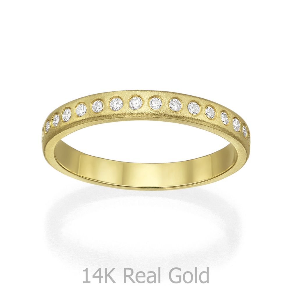 תכשיטי יהלומים | טבעת יהלומים מזהב צהוב 14 קראט -  קים 