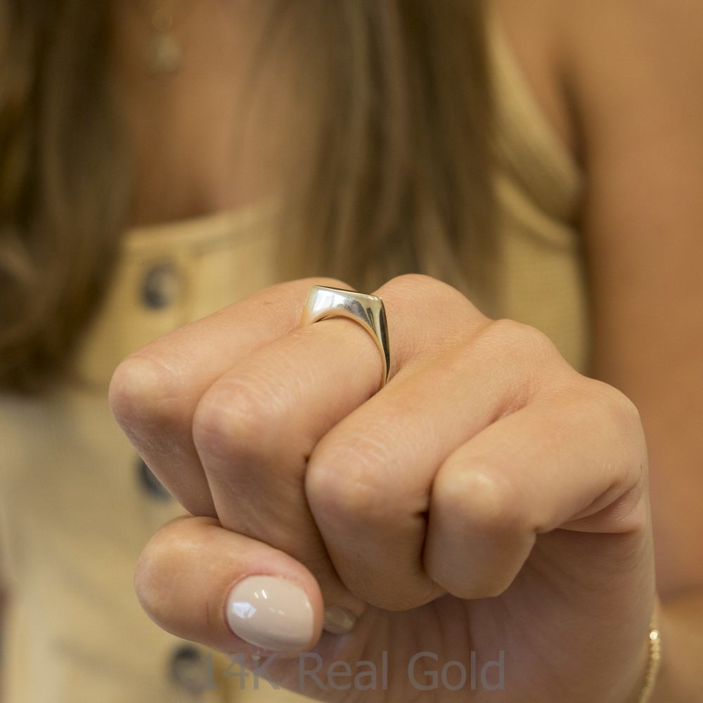 תכשיטי זהב לנשים | טבעת מזהב צהוב 14 קראט - מונקו
