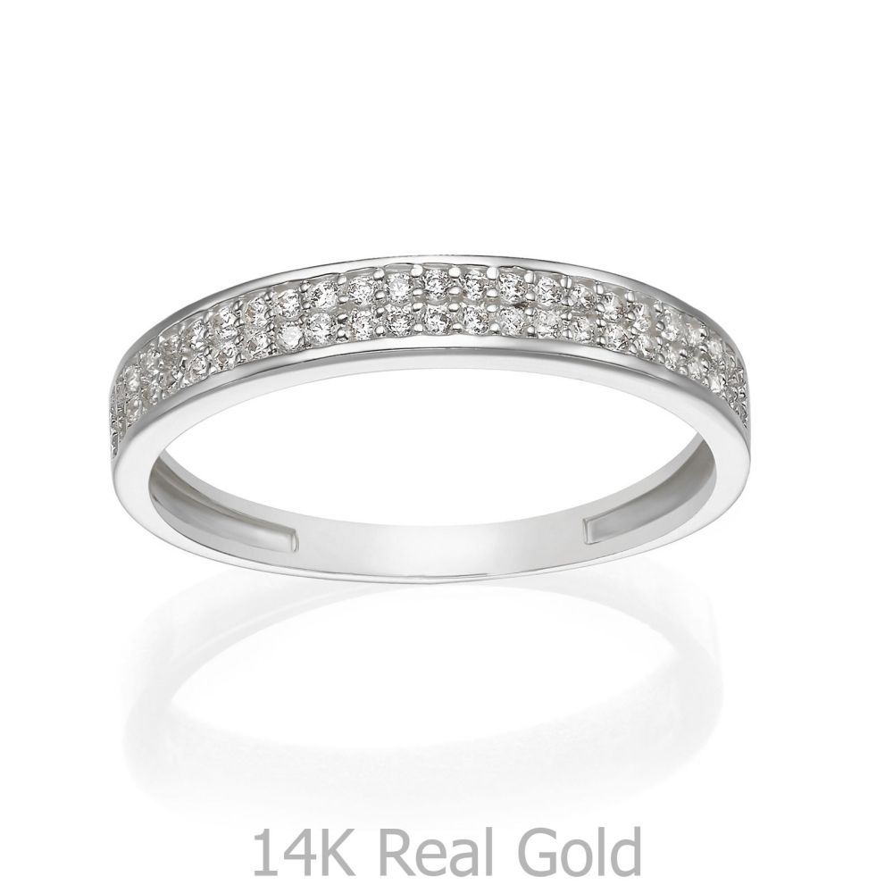 טבעות זהב | טבעת מזהב לבן 14 קראט - מריאן