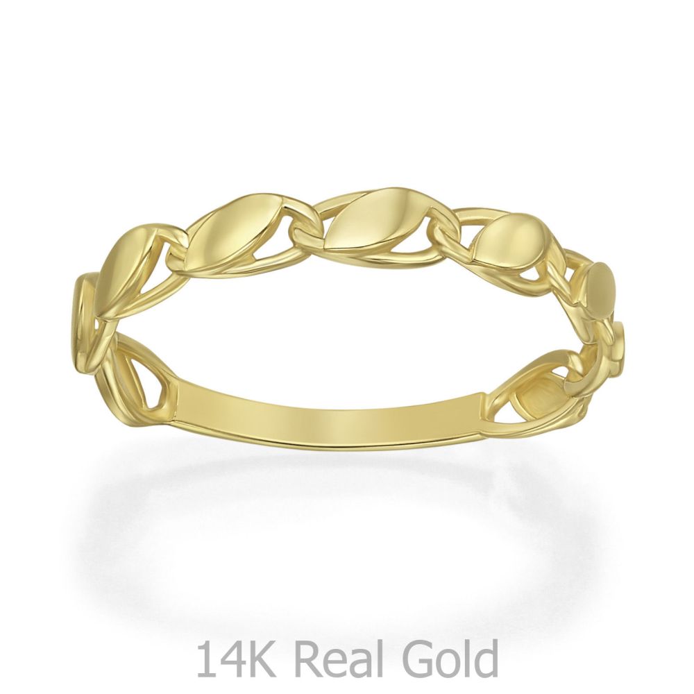 טבעות זהב | טבעת לנשים מזהב צהוב 14 קראט - לורל