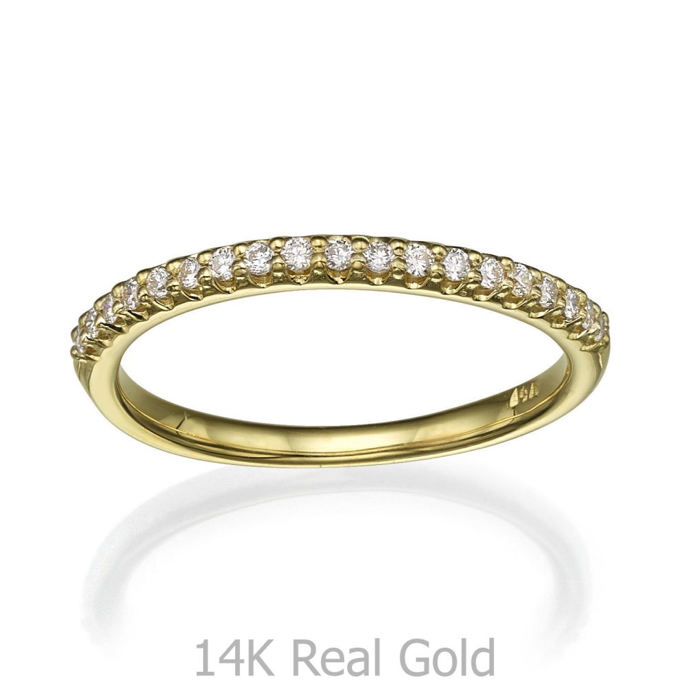 תכשיטי יהלומים | טבעת יהלום מזהב צהוב 14 קראט - נסיכה