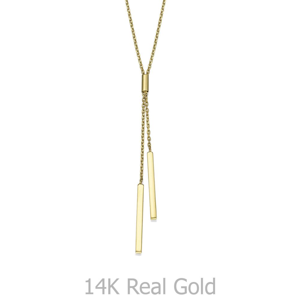 תכשיטי זהב לנשים | תליון ושרשרת מזהב צהוב 14 קראט - לריאט