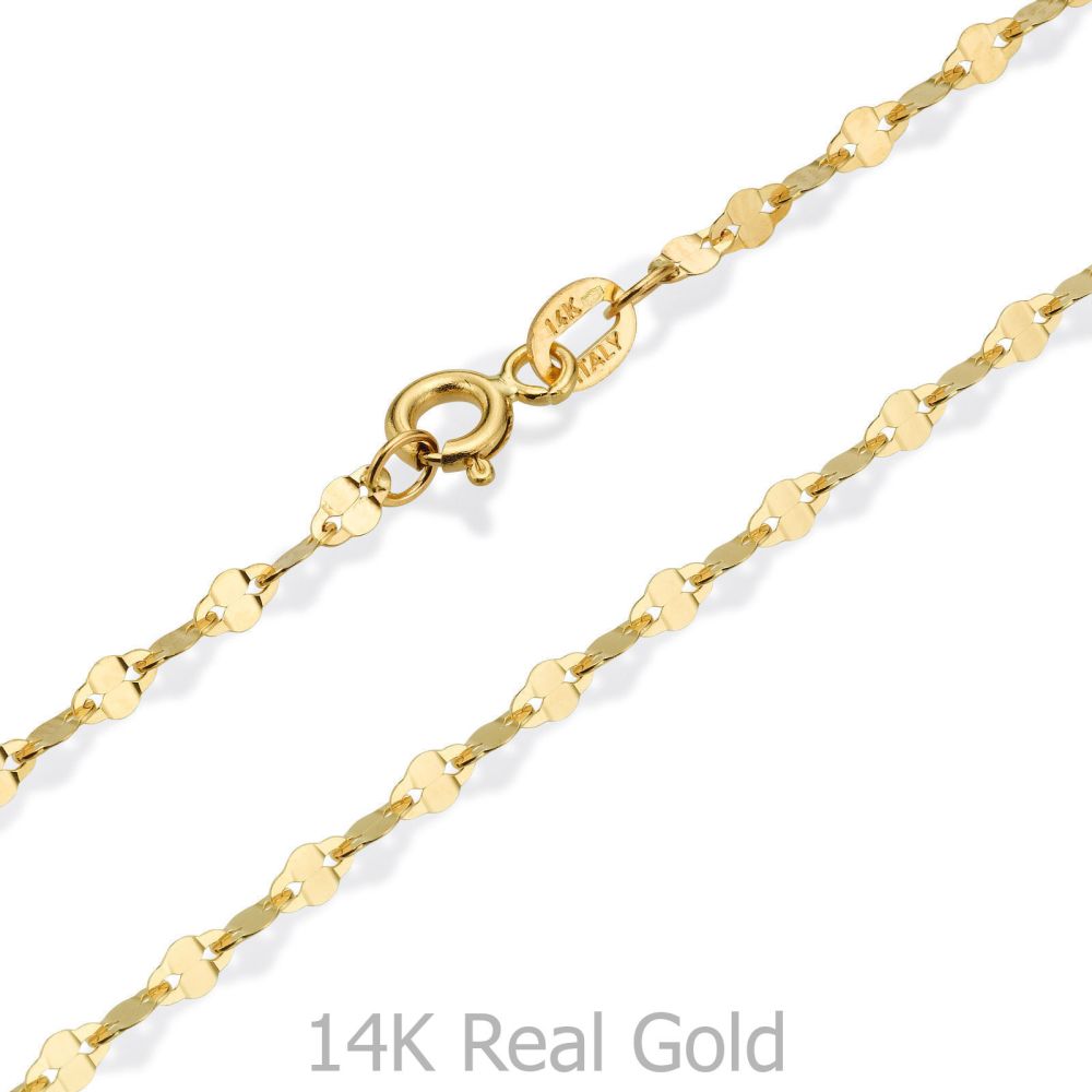 שרשראות זהב | שרשרת פורצטה זהב צהוב 2.4 מ