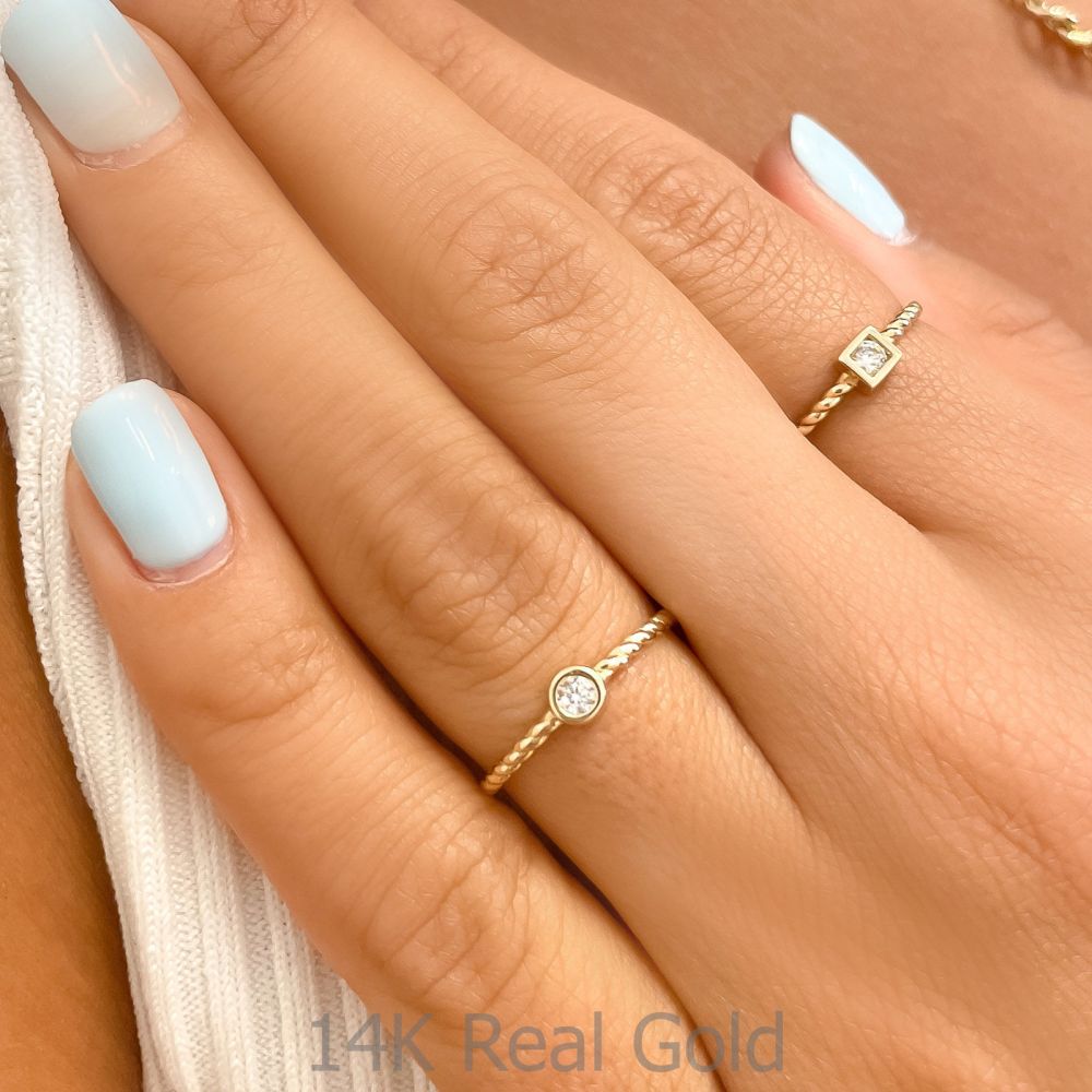 טבעות זהב | טבעת לנשים מזהב צהוב 14 קראט - לאורה צמה