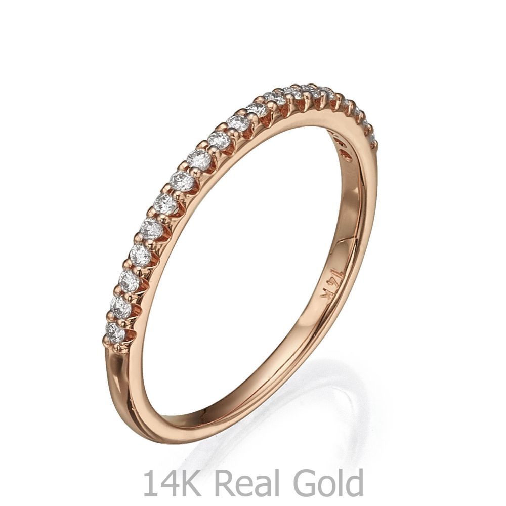תכשיטי יהלומים | טבעת יהלום מזהב ורוד 14 קראט - נסיכת קיץ