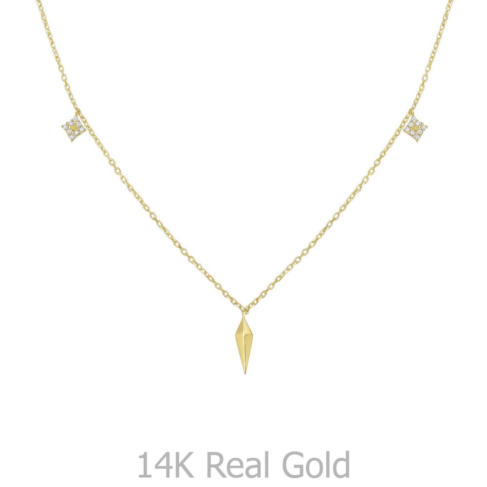 תליוני זהב | תליון ושרשרת מזהב צהוב 14 קראט - טיאנה