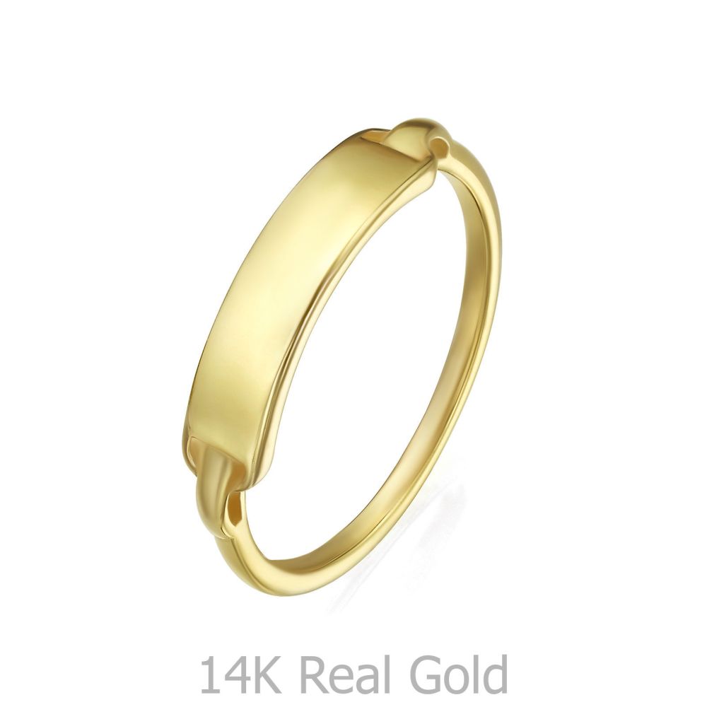תכשיטי זהב לנשים | טבעת מזהב צהוב 14 קראט - חותם מדריד