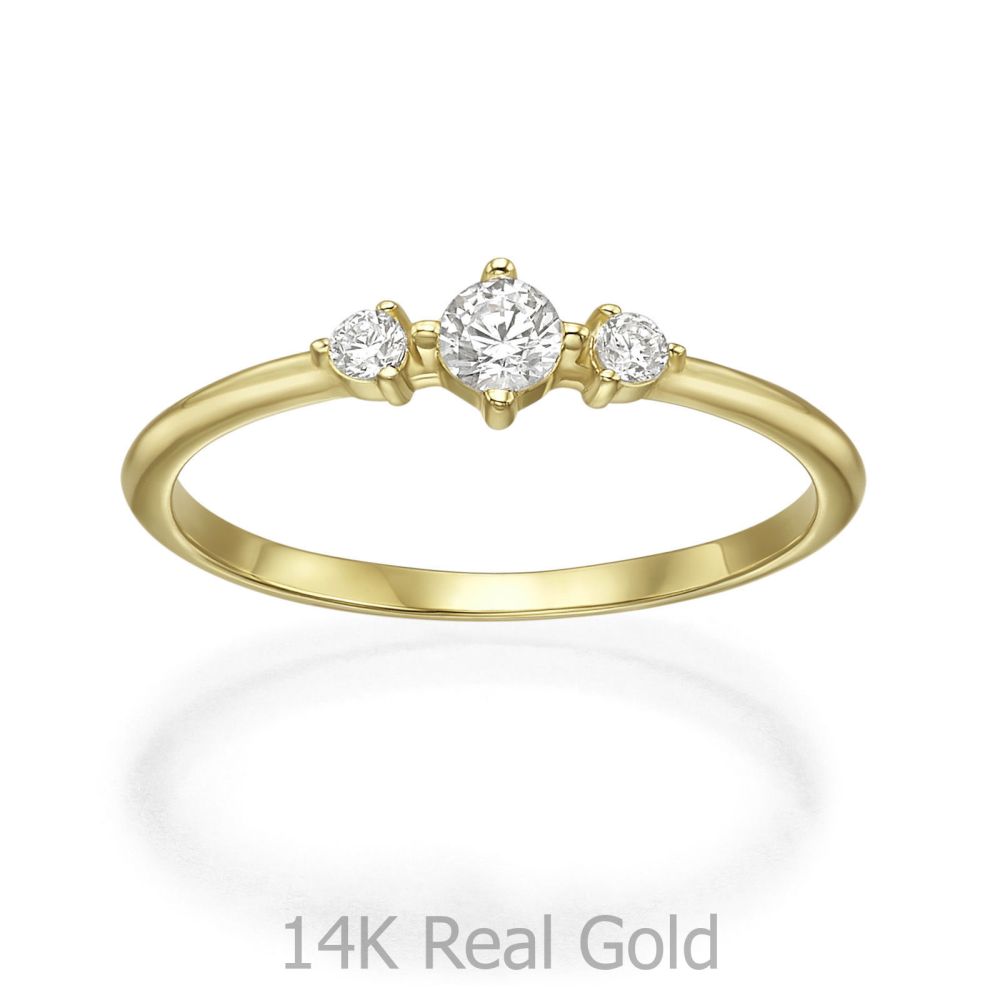 טבעות זהב | טבעת לנשים מזהב צהוב 14 קראט -  מונרו