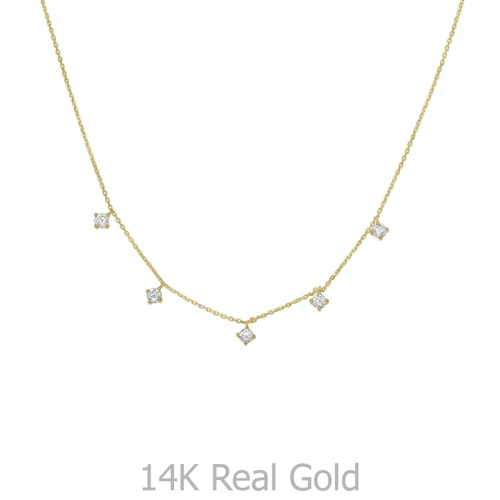 תליוני זהב | תליון ושרשרת מזהב צהוב 14 קראט - לורן