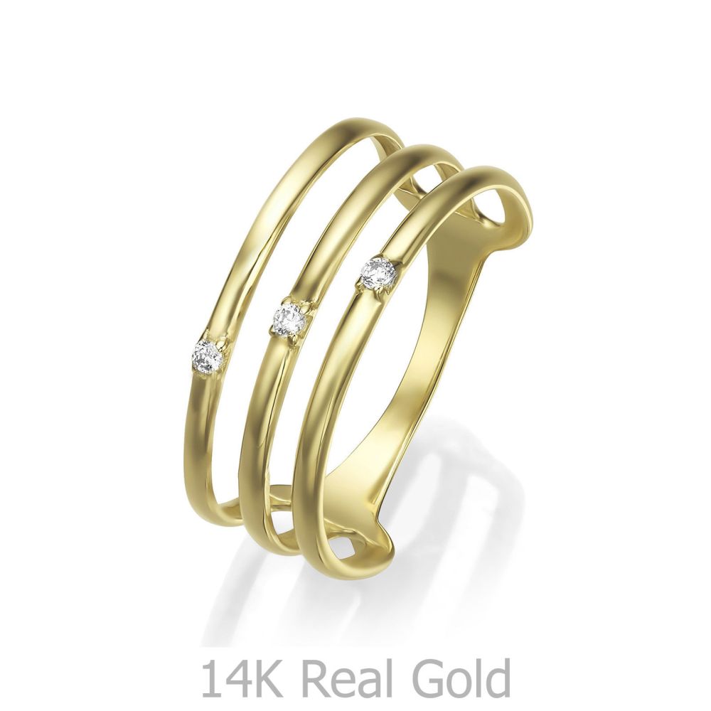 טבעות זהב | טבעת לנשים מזהב צהוב 14 קראט -  סלסט