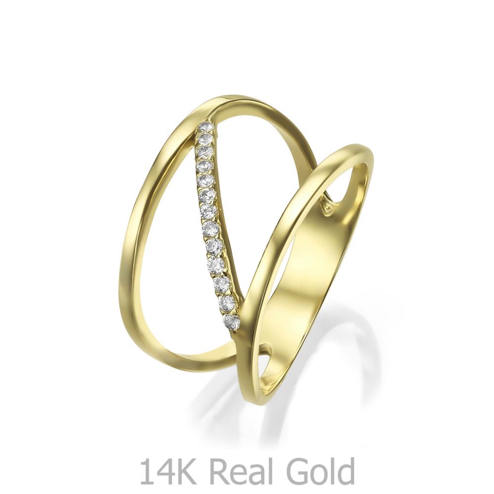 טבעות זהב | טבעת לנשים מזהב צהוב 14 קראט -  בלן 