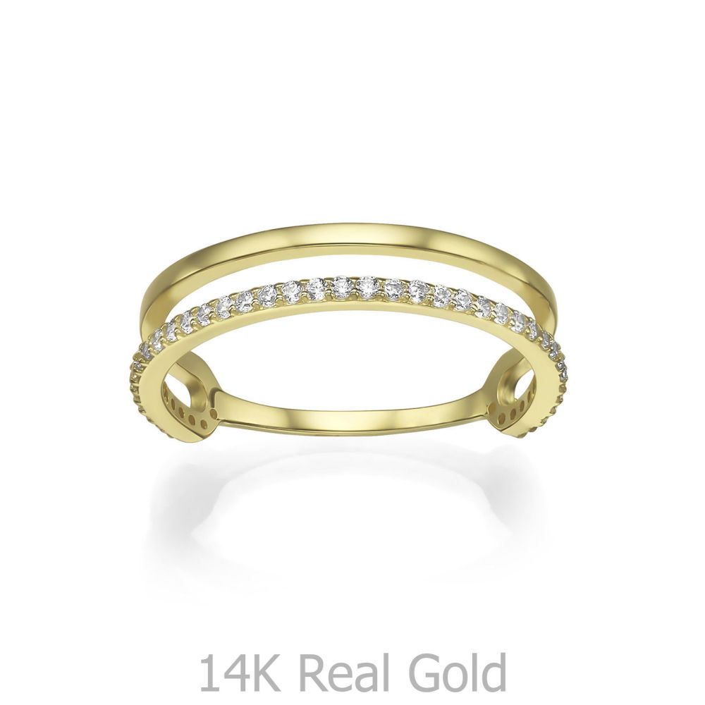 טבעות זהב | טבעת לנשים מזהב צהוב 14 קראט -  קמילה