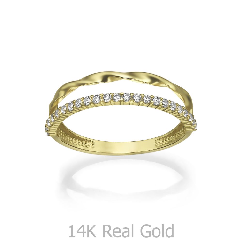 טבעות זהב | טבעת לנשים מזהב צהוב 14 קראט - מנואל