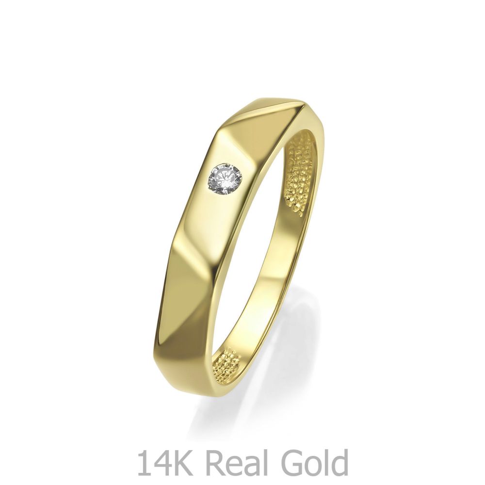 טבעות זהב | טבעת לנשים מזהב צהוב 14 קראט -  לוסיה