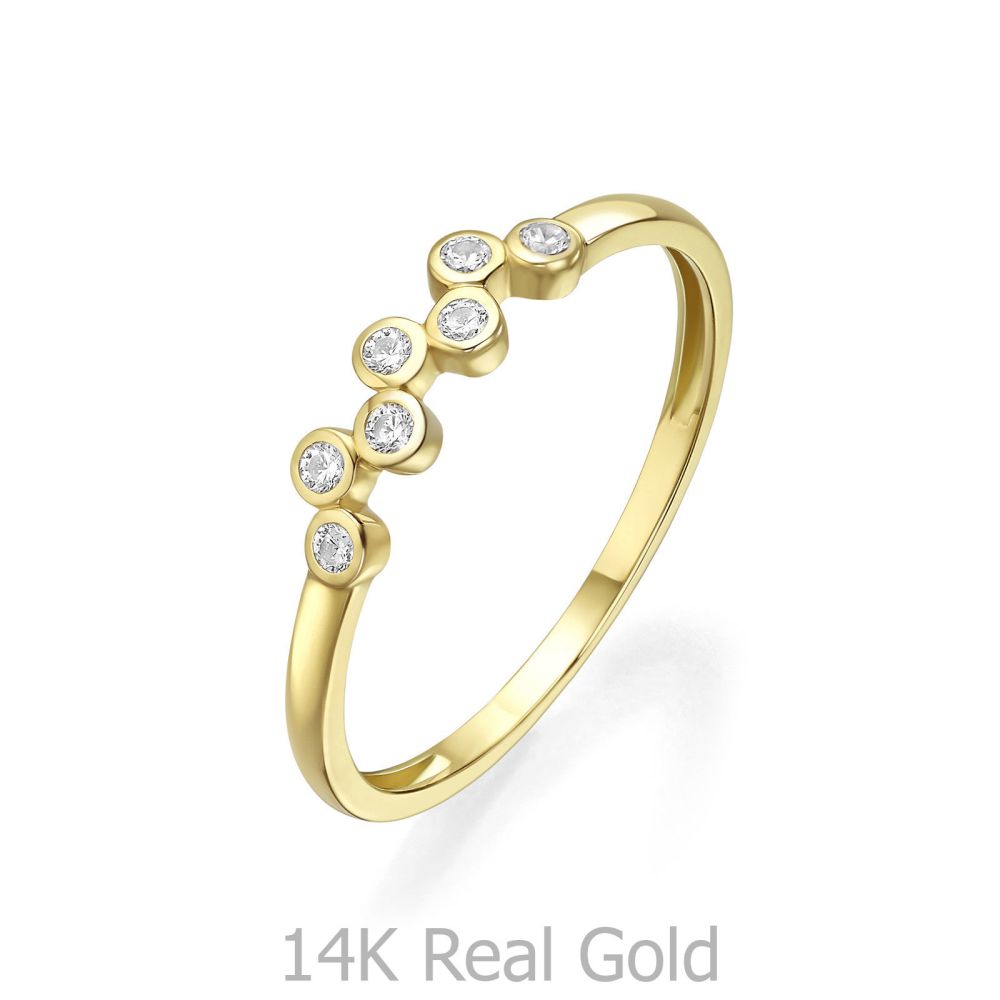 טבעות זהב | טבעת לנשים מזהב צהוב 14 קראט - נלה