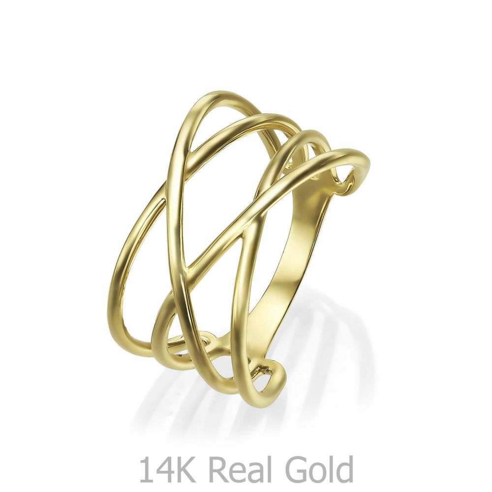 טבעות זהב | טבעת לנשים מזהב צהוב 14 קראט - גלורי