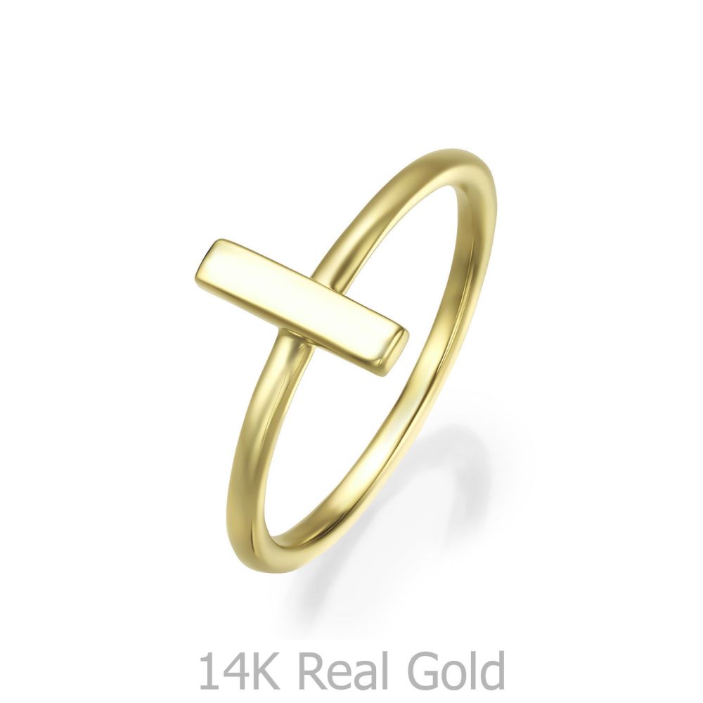 טבעות זהב | טבעת לנשים מזהב צהוב 14 קראט -  בר זהב