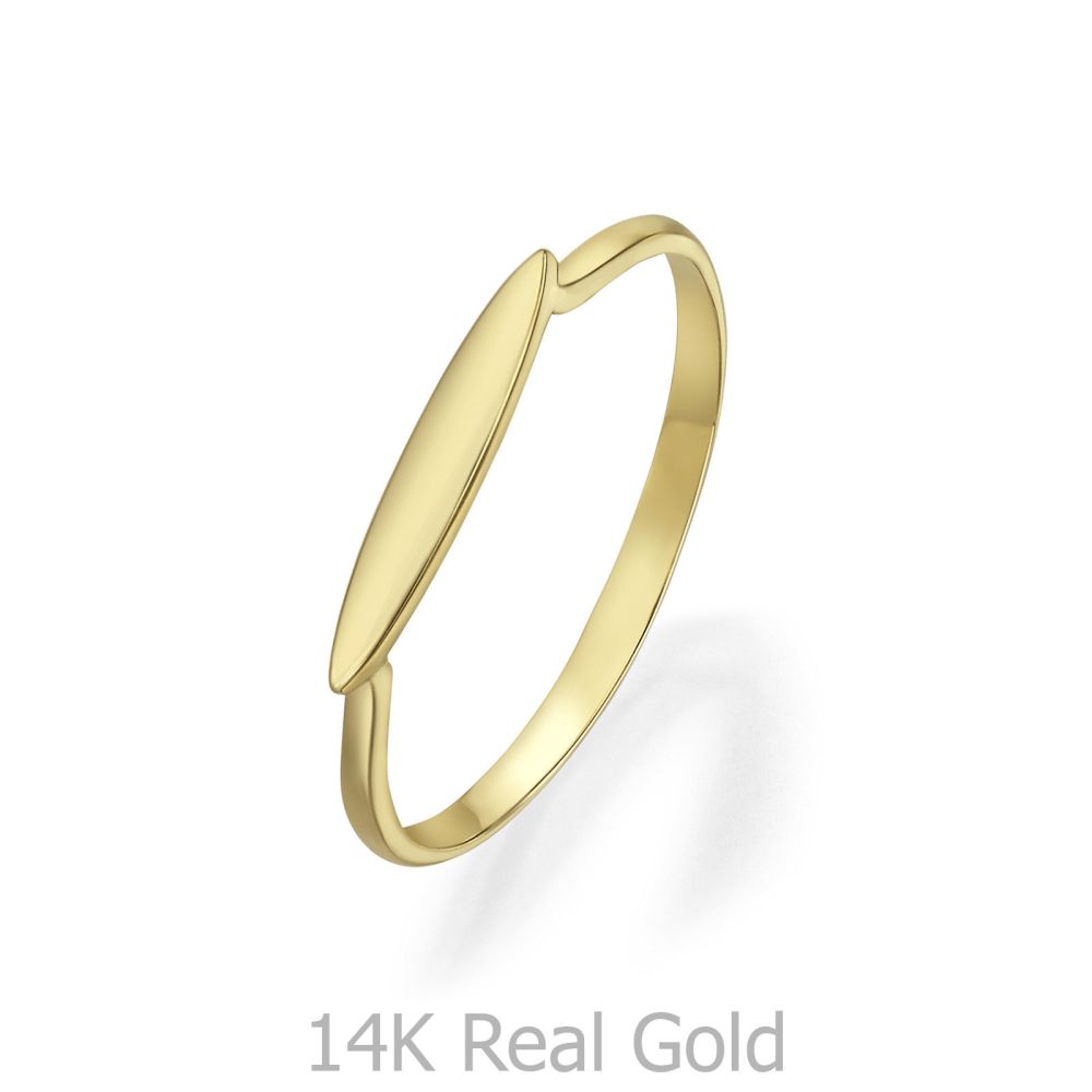 טבעות זהב | טבעת לנשים מזהב צהוב 14 קראט - חותם צר