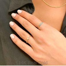 טבעת לנשים מזהב צהוב 14 קראט - נאיה
