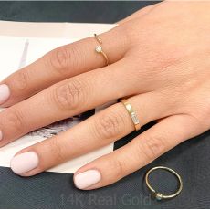 טבעת לנשים מזהב צהוב 14 קראט - נואל