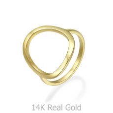 טבעת לנשים מזהב צהוב 14 קראט - מעגל החיים
