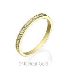 טבעת יהלום מזהב צהוב 14 קראט - מלודיה