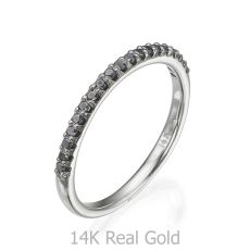 טבעת יהלום שחור מזהב לבן 14 קראט - נסיכת הקרח