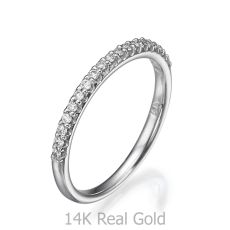 טבעת יהלום מזהב לבן 14 קראט - נסיכת הקרח