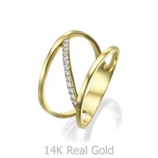טבעת לנשים מזהב צהוב 14 קראט -  בלן 