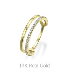 טבעת לנשים מזהב צהוב 14 קראט -  קמילה