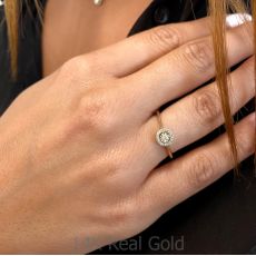 טבעת יהלום מזהב צהוב 14 קראט - הארלי