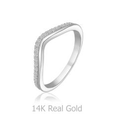 טבעת יהלומים מזהב לבן 14 קראט - לורי