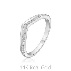 טבעת יהלומים מזהב לבן 14 קראט - ריילי