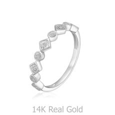 טבעת יהלומים מזהב לבן 14 קראט - סקרלט