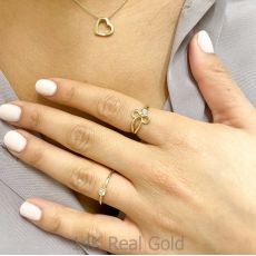 טבעת לנשים מזהב צהוב 14 קראט - גאיה