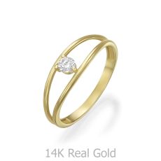 טבעת לנשים מזהב צהוב 14 קראט - ארין