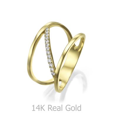 טבעת לנשים מזהב צהוב 14 קראט -  בלן 