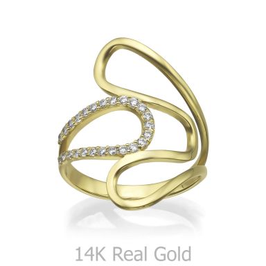 טבעת לנשים מזהב צהוב 14 קראט -  אספרנסה