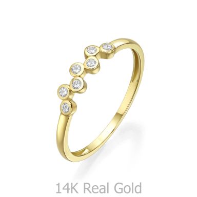 טבעת לנשים מזהב צהוב 14 קראט - נלה