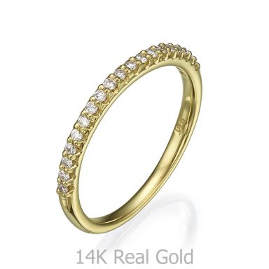 טבעת יהלום מזהב צהוב 14 קראט - נסיכה