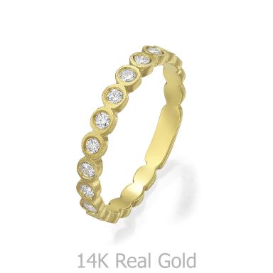 טבעת יהלומים מזהב צהוב 14 קראט -  אשלי 